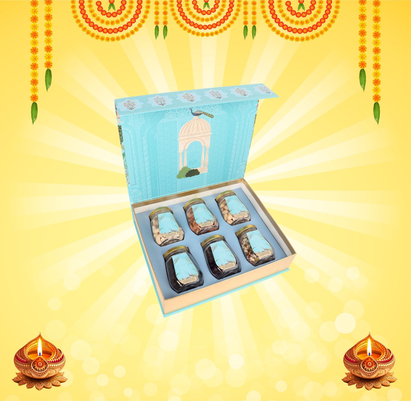 Shahi Bagh Gift Box with 6 Jar