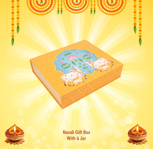 Nandi  Gift Box with 2 Jar and 12 pc Mewa Bite