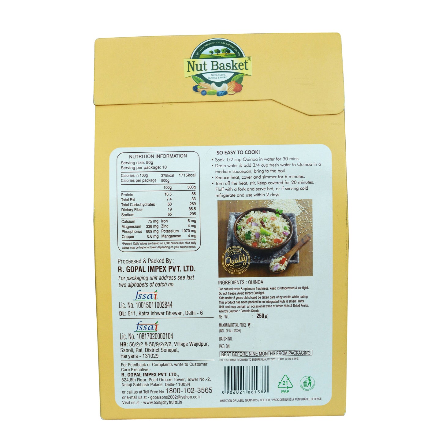 Nut Basket Quinoa Seeds 250g