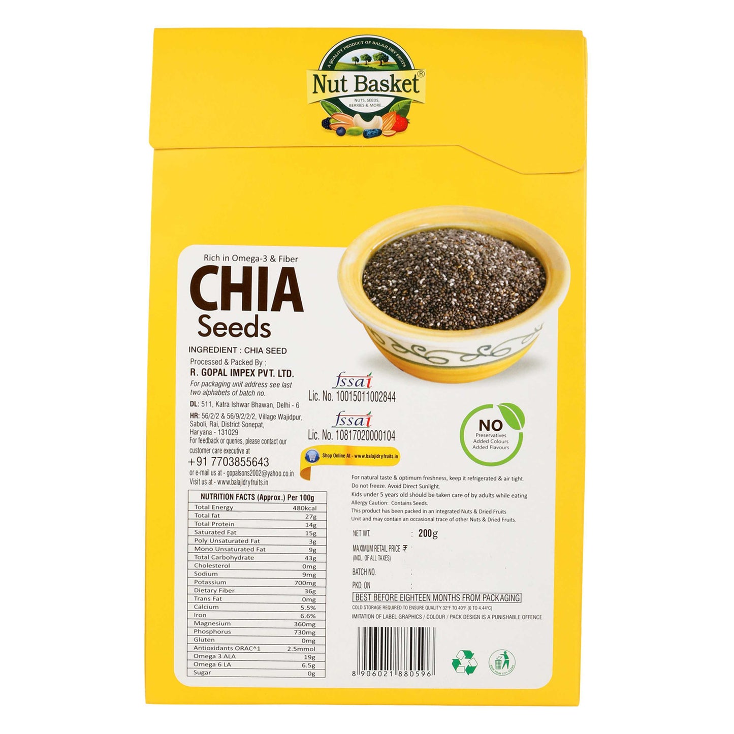 Nut Basket CHIA Seeds 200g